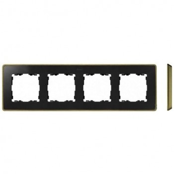 8201640-247 Рамка декоративная, 4 поста, Select, Simon 82 Detail, графит-латунь фото