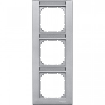 MTN476360 Рамка с полем для надписи M-Plan Алюминий 3-постовая вертикальная Merten фото