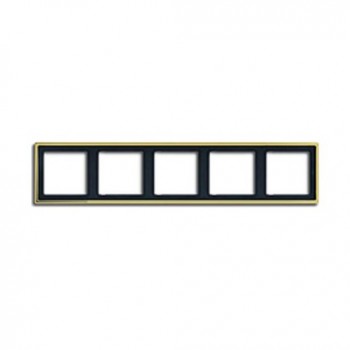 GO2985 Рамка LS 990 Блеск золота 5-постовая Jung фото