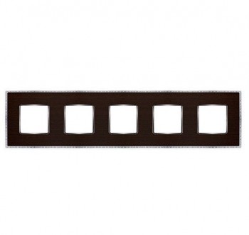 FD01455WCB Рамка Belle Epoque Wood Wenge / Bright chrome 5-постовая гор/верт. Fede фото