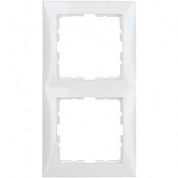 10128982 Рамка S.1 Белый с блеском 2-постовая вертикальная Berker фото