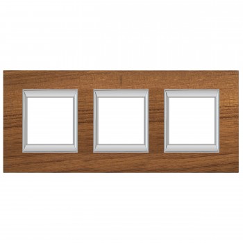 HA4802/3LTK Рамка Axolute Квадрат Тиковое дерево 2+2+2 модуля вертикальная Bticino фото