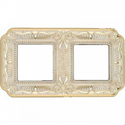 FD01362OP Рамка Firenze Gold White Patina 2-постовая Fede фото