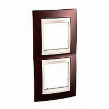 MGU6.004V.551 Рамка Unica Хамелеон терракотовый / Бежевый 2-постовая вертикальная Schneider Electric фото