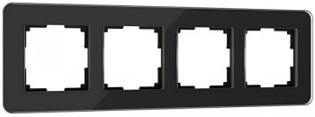 W0042448 Рамка на 4 поста (черный, стекло) Elite Werkel a063822 фото