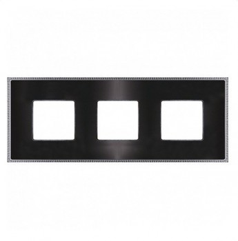 FD01433GRCB Рамка Belle Epoque Metal Graphite / Bright chrome 3-постовая гор/верт. Fede фото