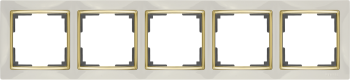W0051932 Рамка на 5  постов (слоновая кость/золото) Snabb Werkel a051655 фото