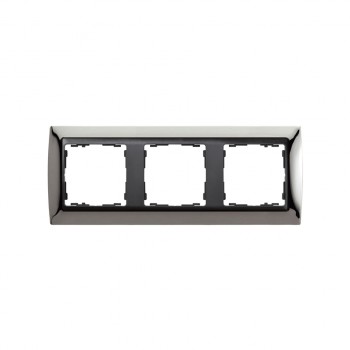 82834-67 Рамка декоративная, 3 поста, Simon 82, вороненая сталь-графит фото