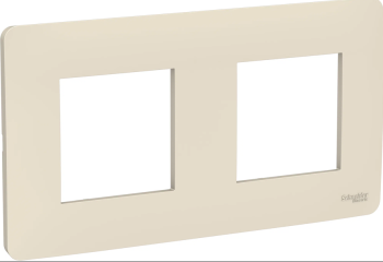 NU200444 Рамка Unica Studio Бежевый 2-постовая Schneider Electric фото