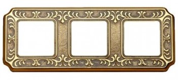 FD01353OP Рамка Siena Gold White Patina 3-постовая Fede фото