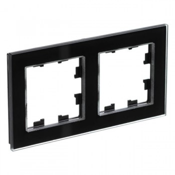 Рамка двойная черное стекло Systeme Electric (Schneider Electric) AtlasDesign Nature ATN321002 фото