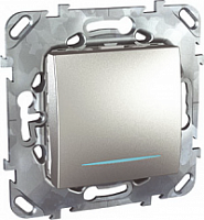 MGU5.201.30NZD Одноклавишный выключатель (сх.1) с инд. ламп алюминий Schneider Electric фото