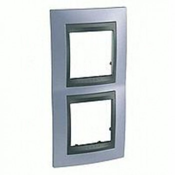 Рамка 2-постовая вертикальная, берилл/графит Schneider Electric Unica Top MGU66.004V.298 фото