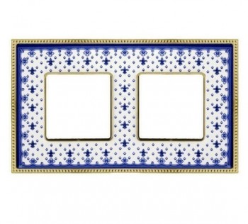 FD01472AZOB Рамка Belle Epoque Porcelain Blue LYS / Bright gold 2-постовая гор/верт. Fede фото