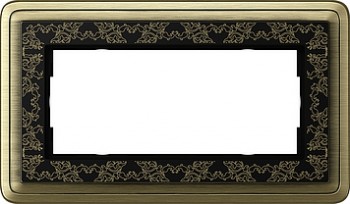 1002662 Рамка без перегородки Classix Art Бронза / Черный 2-постовая Gira фото