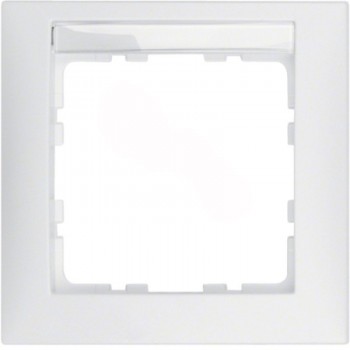 10119919 Рамка с полем для надписей S.1 Полярная белизна матовый 1-постовая Berker фото