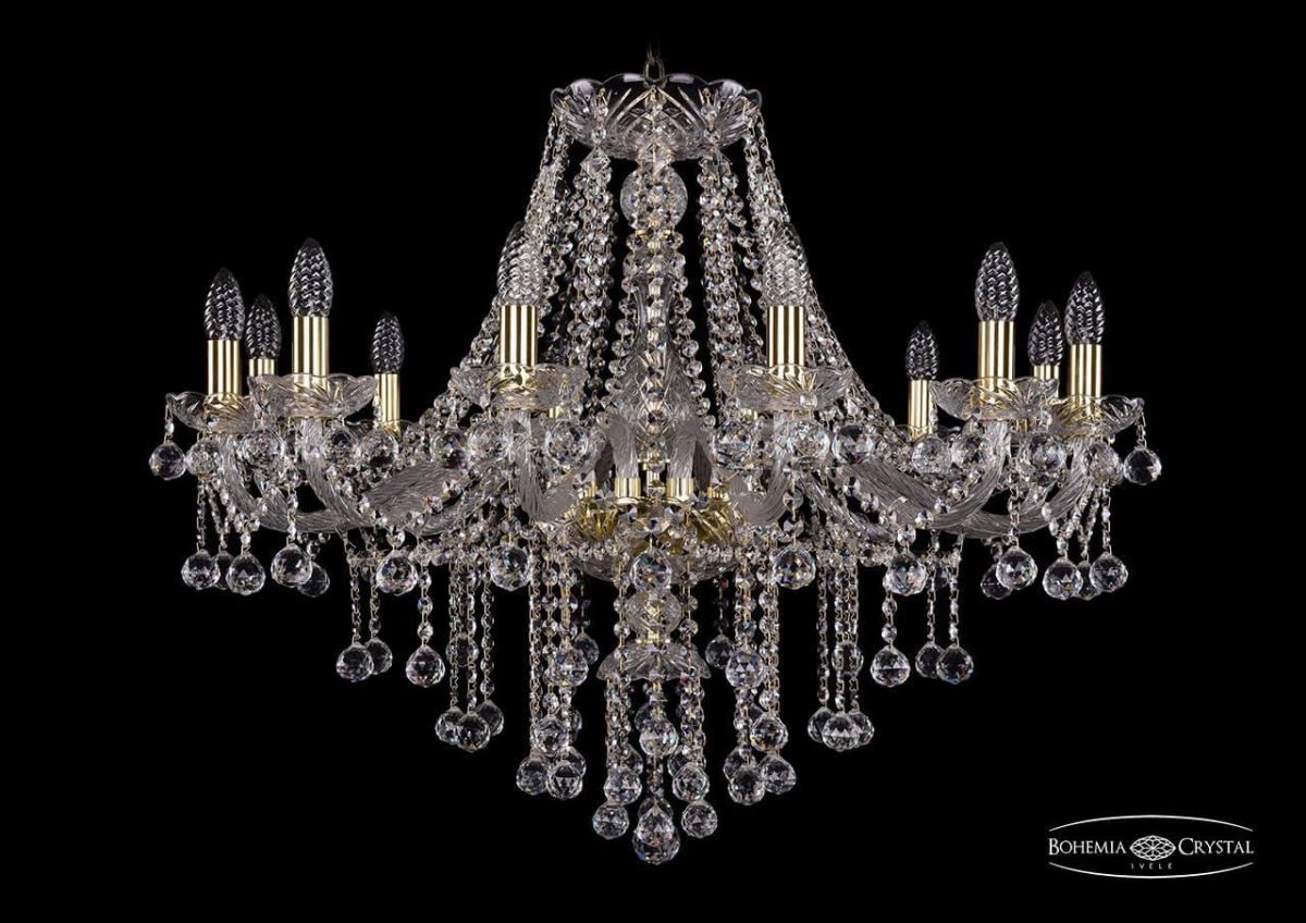 

Подвесная люстра Bohemia Ivele 1415/12/300/G/Balls, Золотой, 1415 1415/12/300/G/Balls