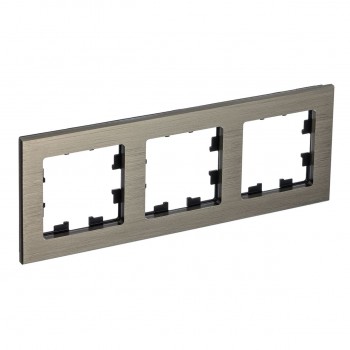 Рамка тройная латунь металл Systeme Electric (Schneider Electric) AtlasDesign Nature ATN312203 фото