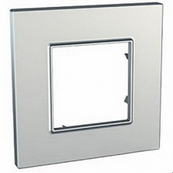Рамка 1-постовая, серебро Schneider Electric Unica Quadro MGU6.702.55 фото