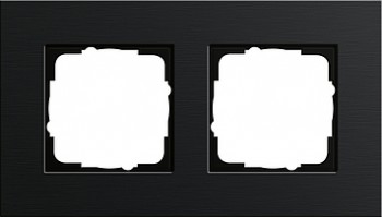 0212126 Рамка Esprit Черный алюминий 2-постовая Gira фото