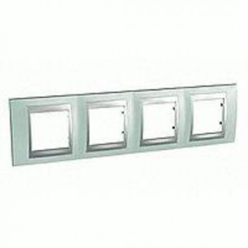 Рамка 4-постовая, флюорит/алюминий Schneider Electric Unica Top MGU66.008.094 фото