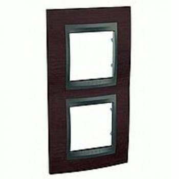 Рамка 2-постовая вертикальная, венге/графит Schneider Electric Unica Top MGU66.004V.2M3 фото