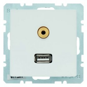 

3315396089 BMO USB/3.5mm AUDIO Q1 цвет: полярная белезна Berker, Q.7 3315396089