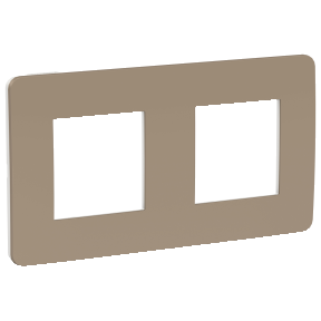 NU280426 Рамка Unica Studio Color Песочный / Белый 2-постовая Schneider Electric фото