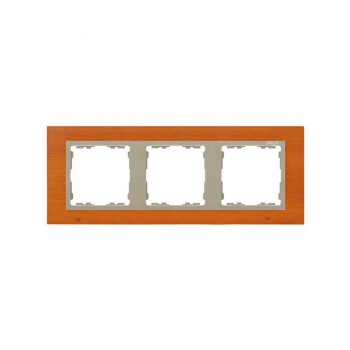 82937-67 Рамка декоративная, 3 поста, Simon 82 Nature, Дерево, вишня-шампань фото