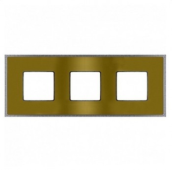 FD01433OBCB Рамка Belle Epoque Metal Bright gold / Bright chrome 3-постовая гор/верт. Fede фото