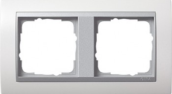 0212806 Рамка Event Белый / Алюминий 2-постовая Gira фото