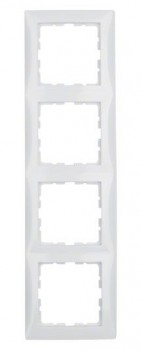 10148989 Рамка S.1 Полярная белизна с блеском 4-постовая вертикальная Berker фото