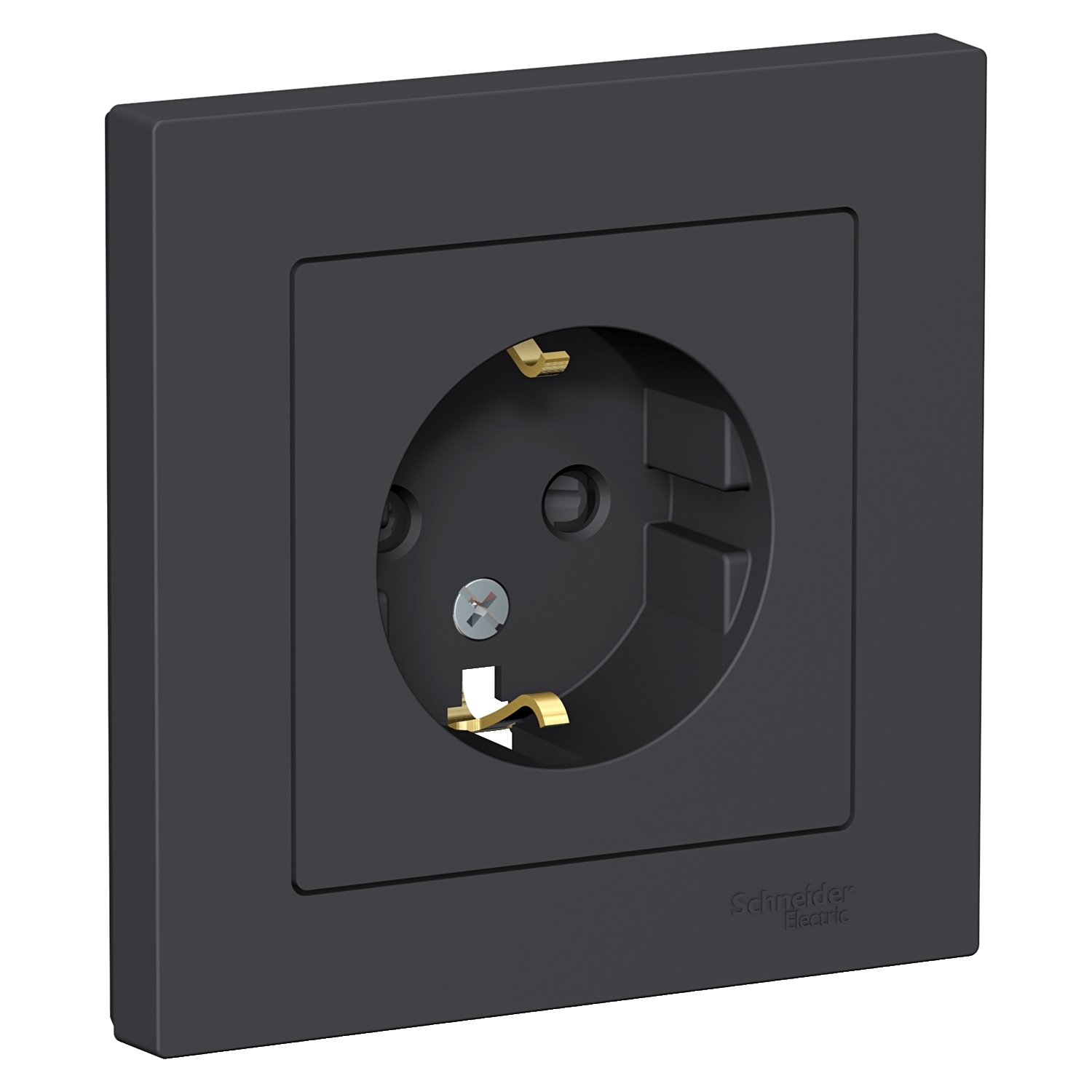 

ATN001044 Atlasdesign Розетка с заземлением со шторками, 16А, в сборе, Карбон Schneider Electric, Atlasdesign ATN001044