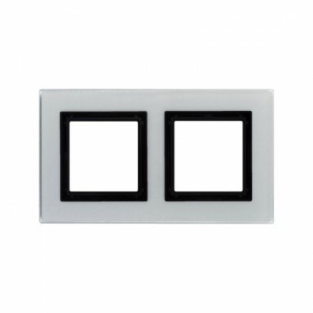 Рамка из натурального стекла светло-серая 4 модуля DKC Avanti 4404824 фото