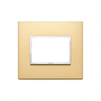 21653.10 Рамка Eikon Evo Золото сатиновое 3-модульная Vimar фото