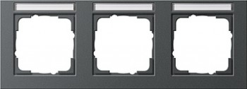 109323 Рамка E2 Антрацит 3-постовая Gira фото