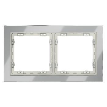 Рамка на 2 поста, сталь, стекло Voltum S70 VLS110205 фото