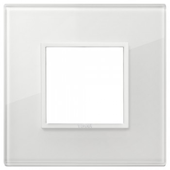 21642.87 Рамка Eikon Evo белый бриллиант стекло 2 модуля Vimar фото