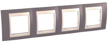MGU6.008.576 Рамка Unica Хамелеон лиловый / Бежевый 4-постовая Schneider Electric фото