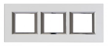 HA4802M3HSAN Рамка Axolute Квадрат Серебро 2+2+2 модуля Bticino фото