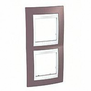 MGU6.004V.876 Рамка Unica Хамелеон лиловый / Белый 2-постовая вертикальная Schneider Electric фото