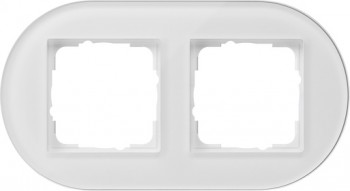 0212130 Рамка установочная Studio Белое стекло 2-постовая Gira фото
