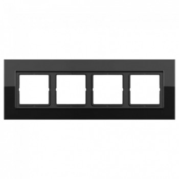 LSP984GLSW Рамка LS Plus Черное стекло 4-постовая Jung фото