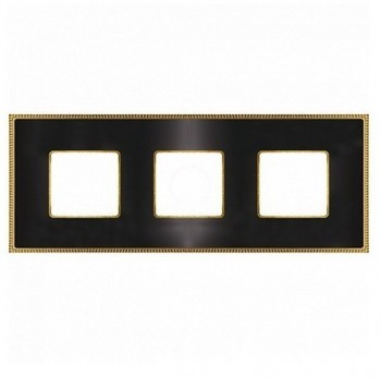 FD01433GROB Рамка Belle Epoque Metal Graphite / Bright gold 3-постовая гор/верт. Fede фото