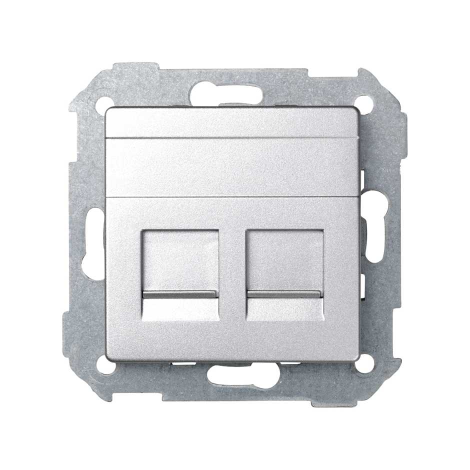 

82009-93 Адаптер со шторками на 2 коннектора UTP (RJ45), SYSTIMAX, S82 Detail, алюминий Simon, 82009-93