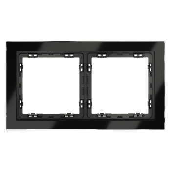 Рамка на 2 поста, черный,стекло Voltum S70 VLS110208 фото