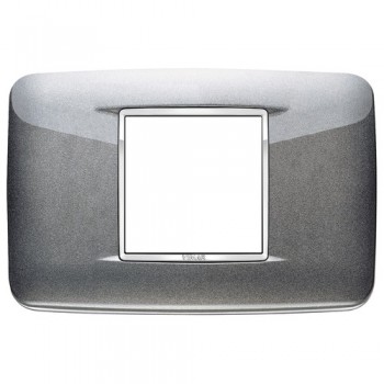 20682.C09 Рамка Eikon Chrome Round Серый металлик 2 модуля Vimar фото