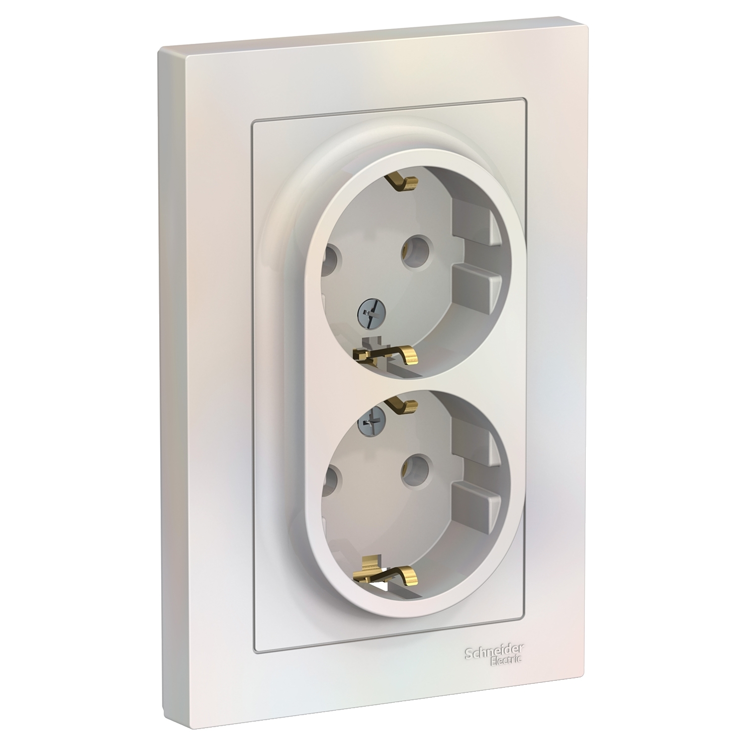 

ATN000424 Atlasdesign Розетка двойная с заземлением, 16А, в сборе, Жемчуг Schneider Electric, Atlasdesign ATN000424