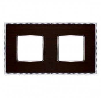 FD01452WCB Рамка Belle Epoque Wood Wenge / Bright chrome 2-постовая гор/верт. Fede фото