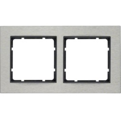 10223606 Рамка B.7 Антрацит, нержавеющая сталь 2-постовая Berker фото